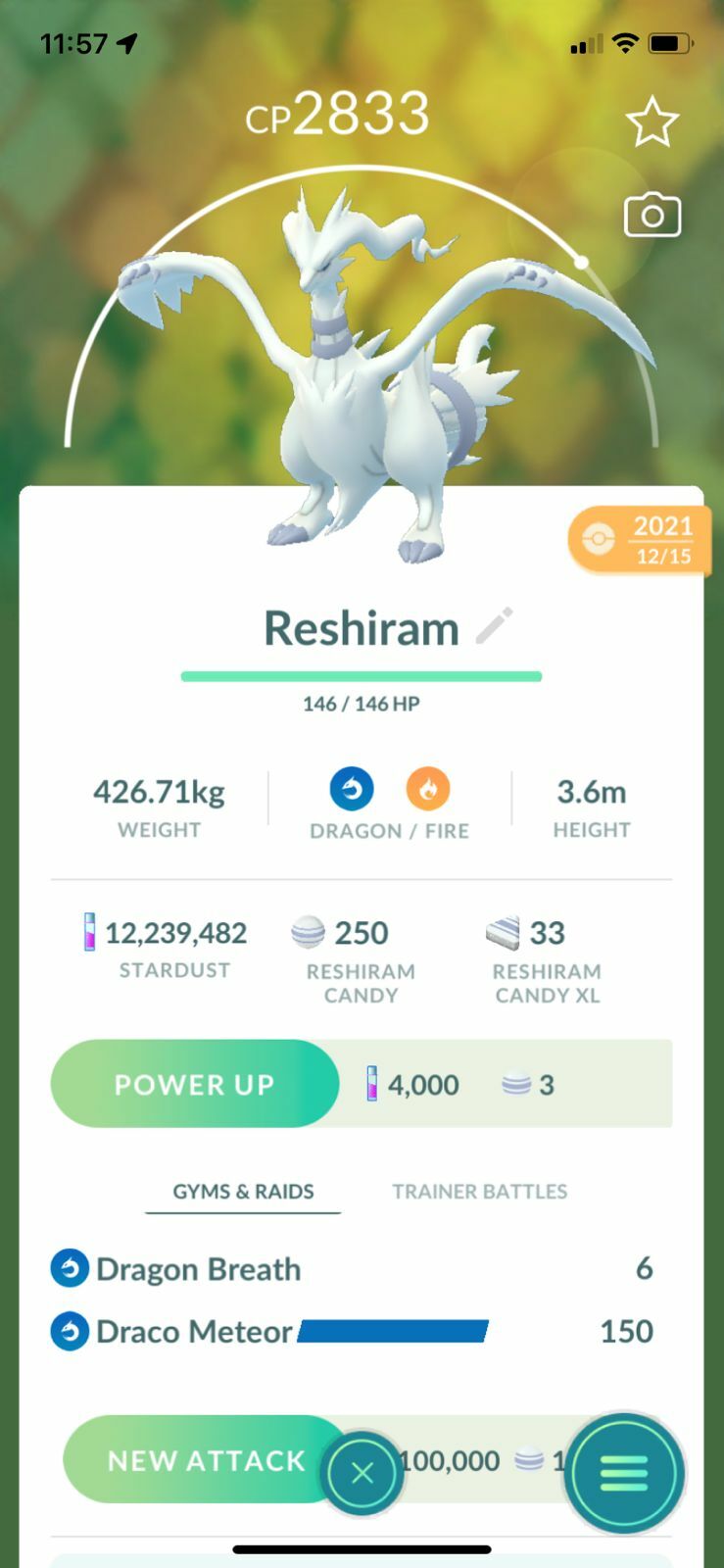 ⚡️ AMAZING LEGENDARY RESHIRAM!!!⚡️ - PKMN GO!!! - NON REGISTERED TRADE!!!