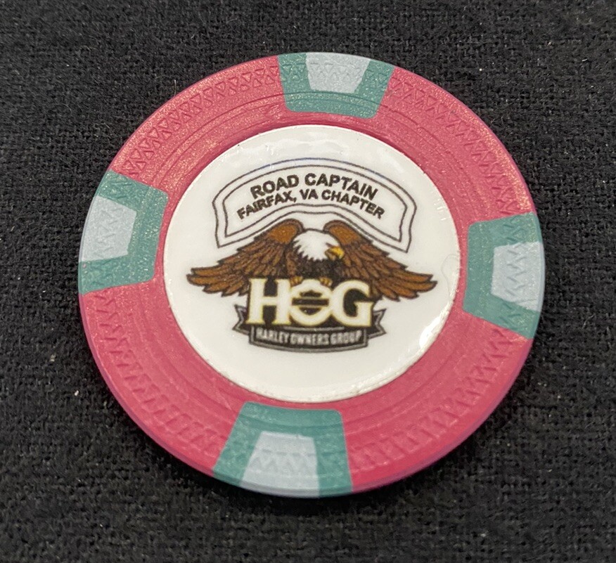 HOG Harley Owners Group Road Captain Poker Chip Fairfax, Virginia / Red