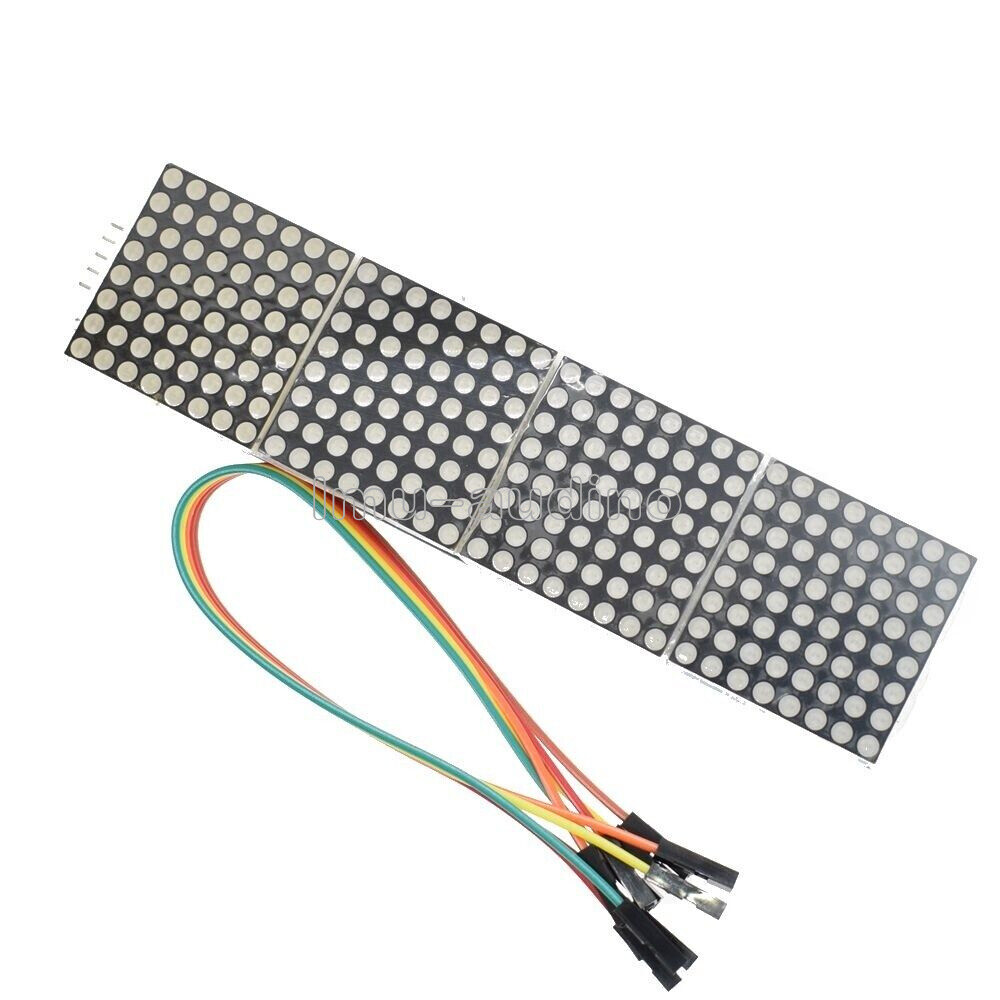 MAX7219 Dot Matrix Module Red Microcontroller 4In1 Display 5P Line For Arduino