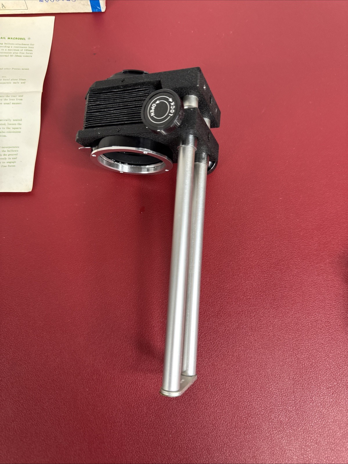 vintage Spiratone Rapid Rail Macrobel Bellows For Minolta, NIOB