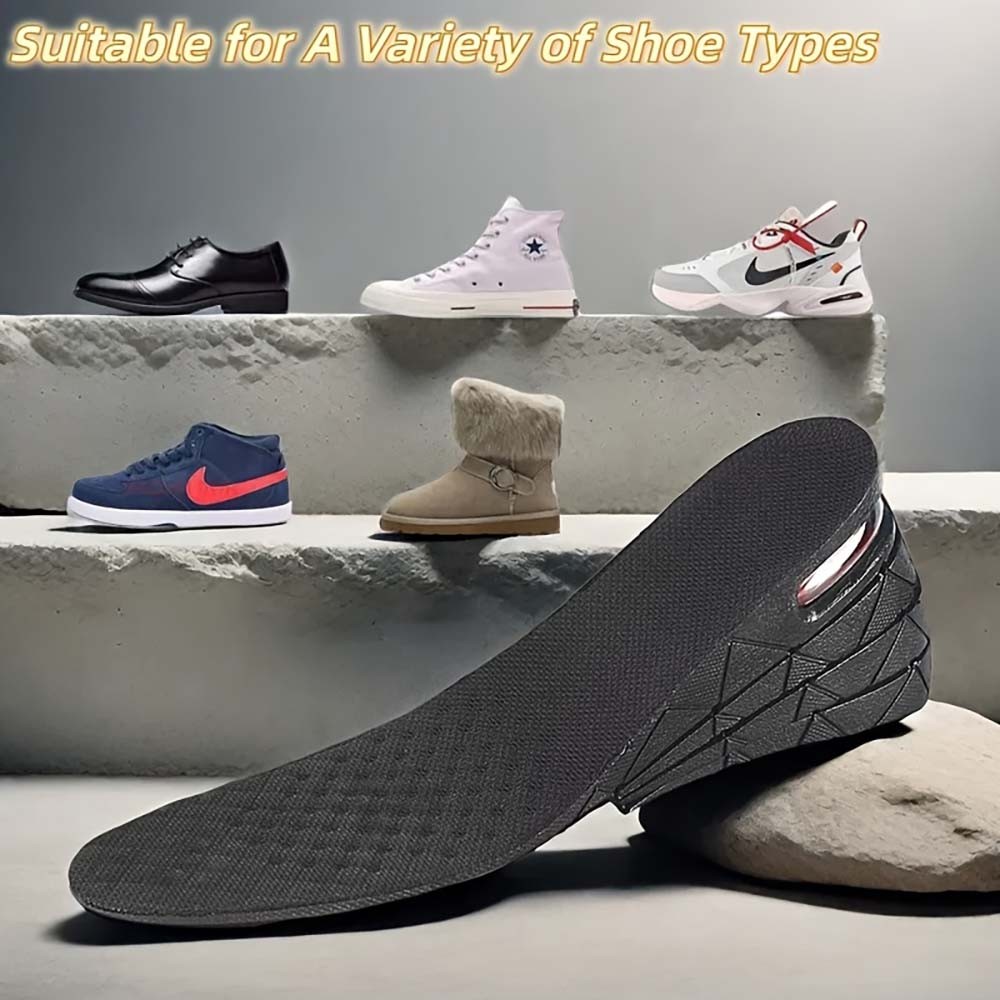 1-Pair Non-Slip Compact A Pair of Four-Layer Invisible Height-Increasing Insoles