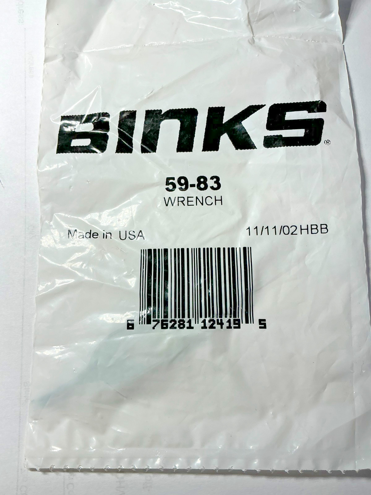 BINKS New Old Stock 59-83 Wrench