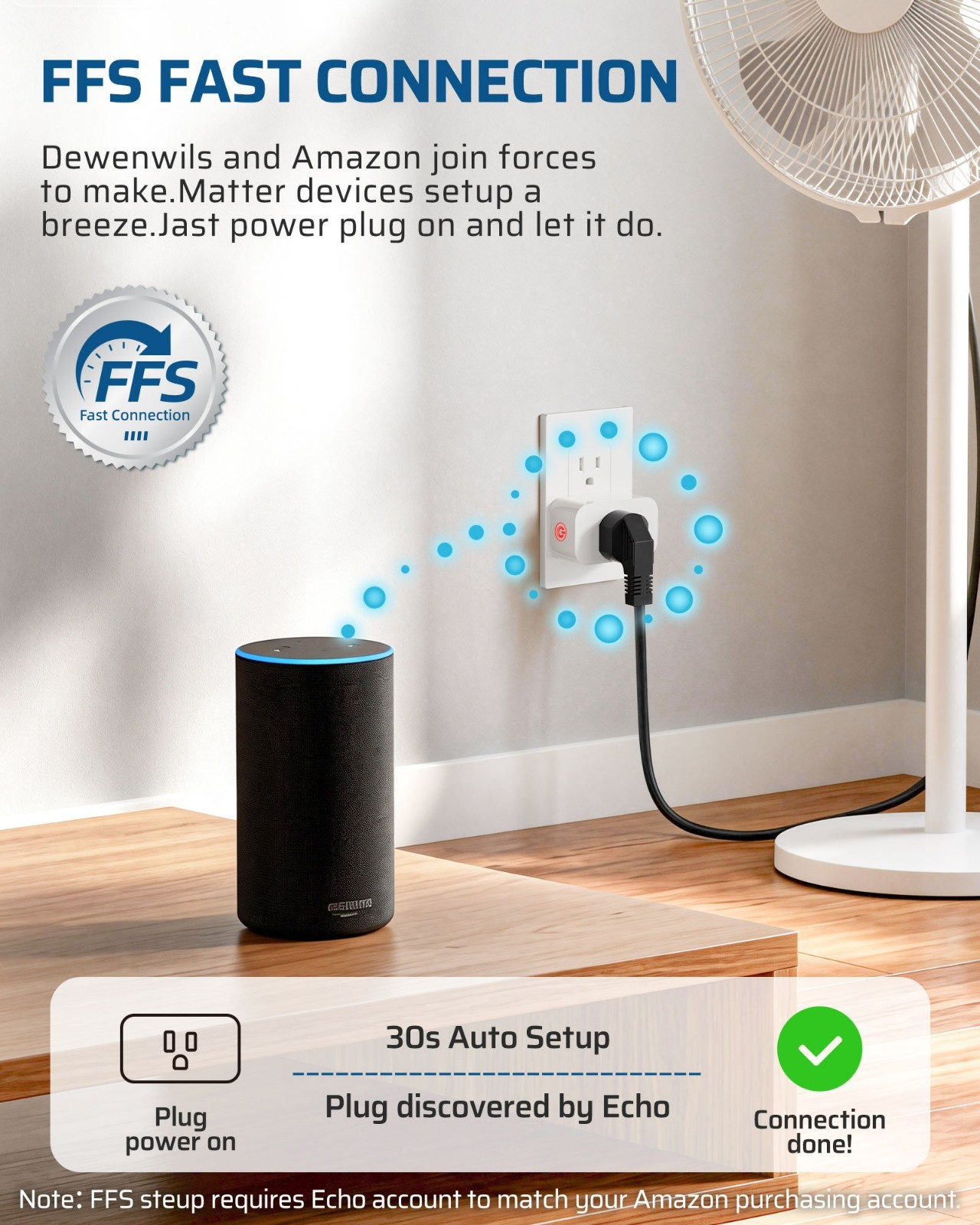 Matter Smart Plug, Work with Alexa, Apple Home, Google, SmartThings, 4 Pack
