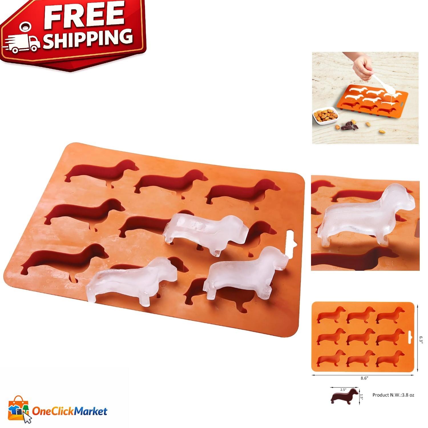 Fun Dachshund Dog-Shaped Ice Cube Tray - Perfect for Parties & Gifts