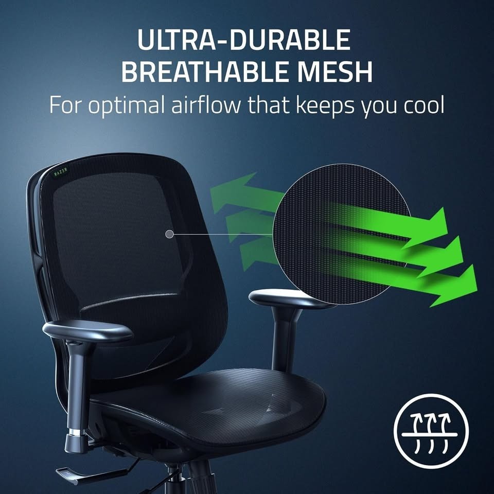 Razer Fujin Mesh Ergonomic Gaming Chair: Ultra-Durable & Breathable