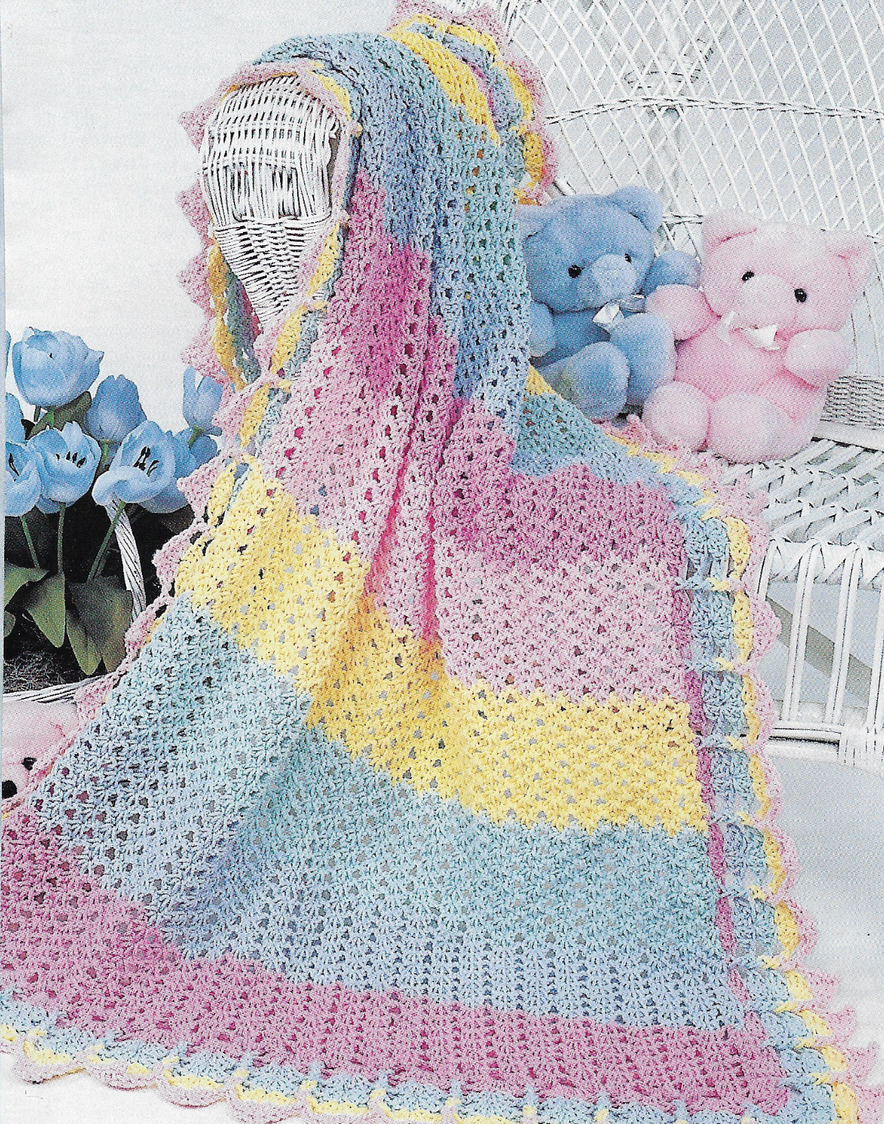 Colorful Baby Afghan crochet pattern instructions