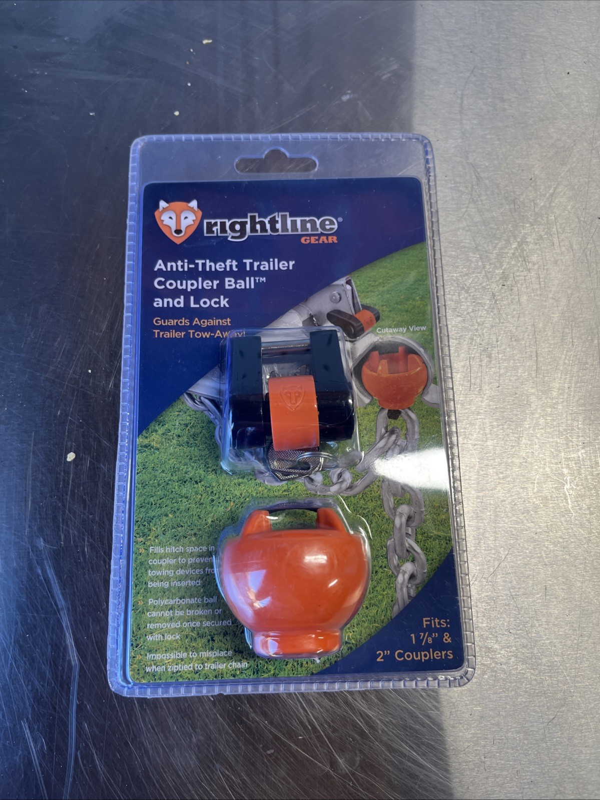 Rightline Gear Anti-Theft Coupler Ball & Lock 100T12 New Fits 1 7/8" & 2" couple