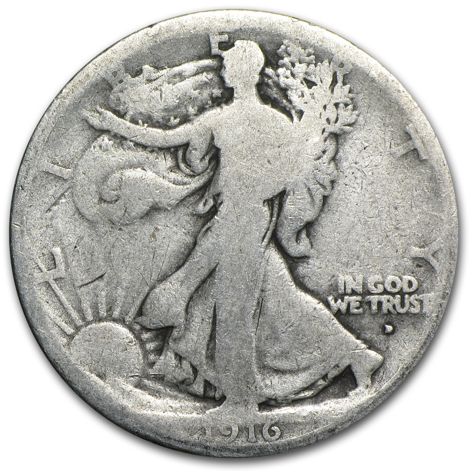 1916-D Walking Liberty Half Dollar AG