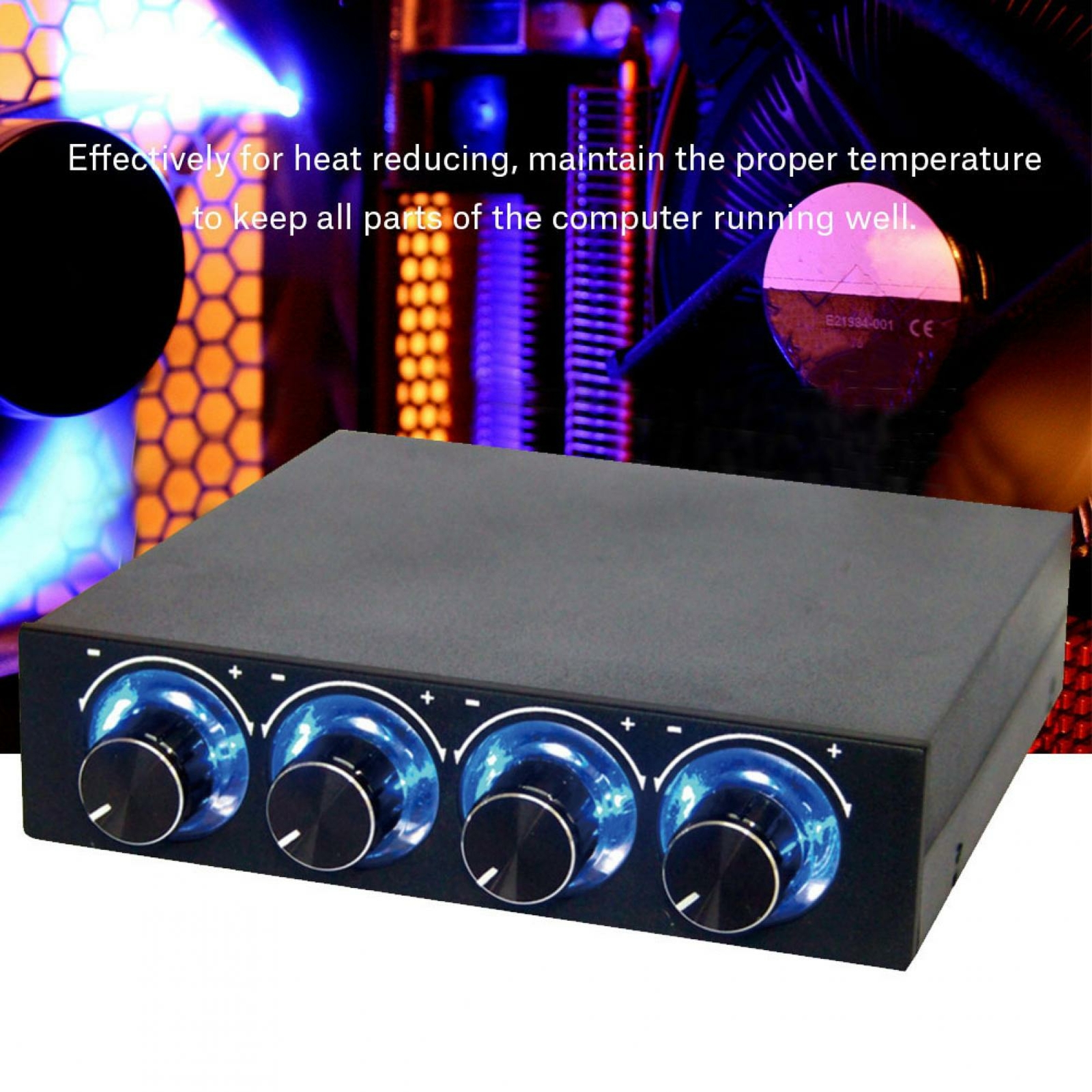 Fan Speed Controller 3.5 Inch Lcd Touch Screen Front Panel 4 Way Pc Temperature