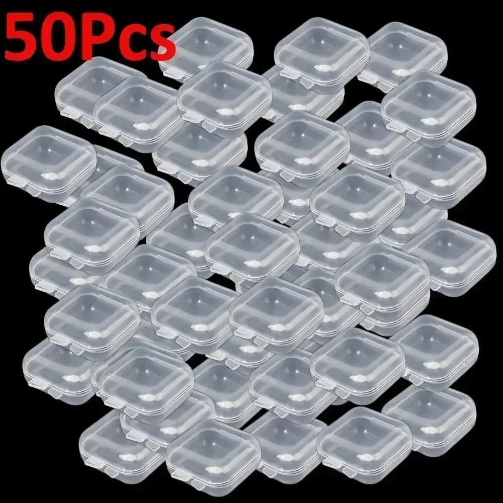 50pc Mini Storage Boxes Plastic Containers for Jewelry Coins Beads Organizer