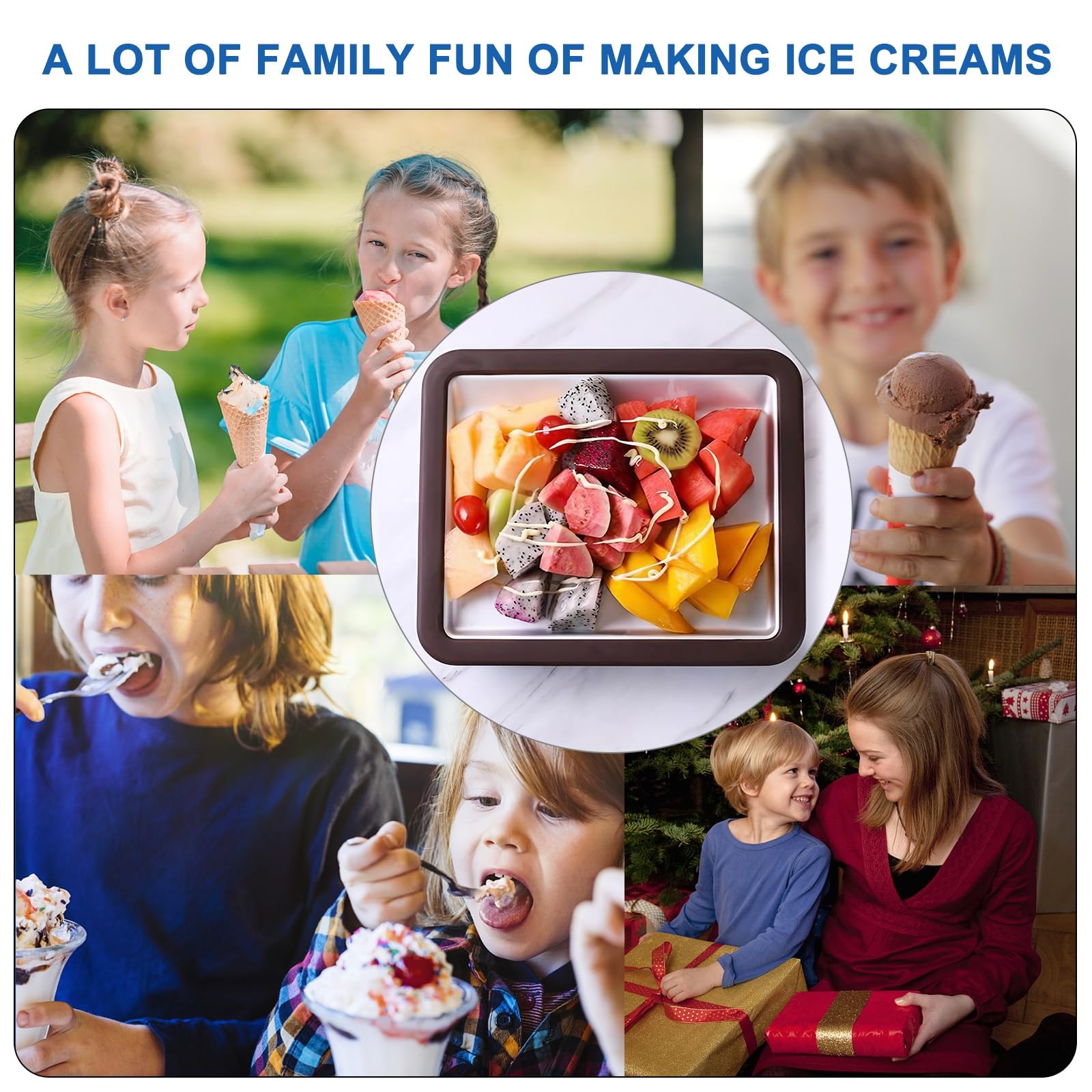 ROEDEER Rolled Ice Cream Maker, Roll Maker Pink&White, Pink&White