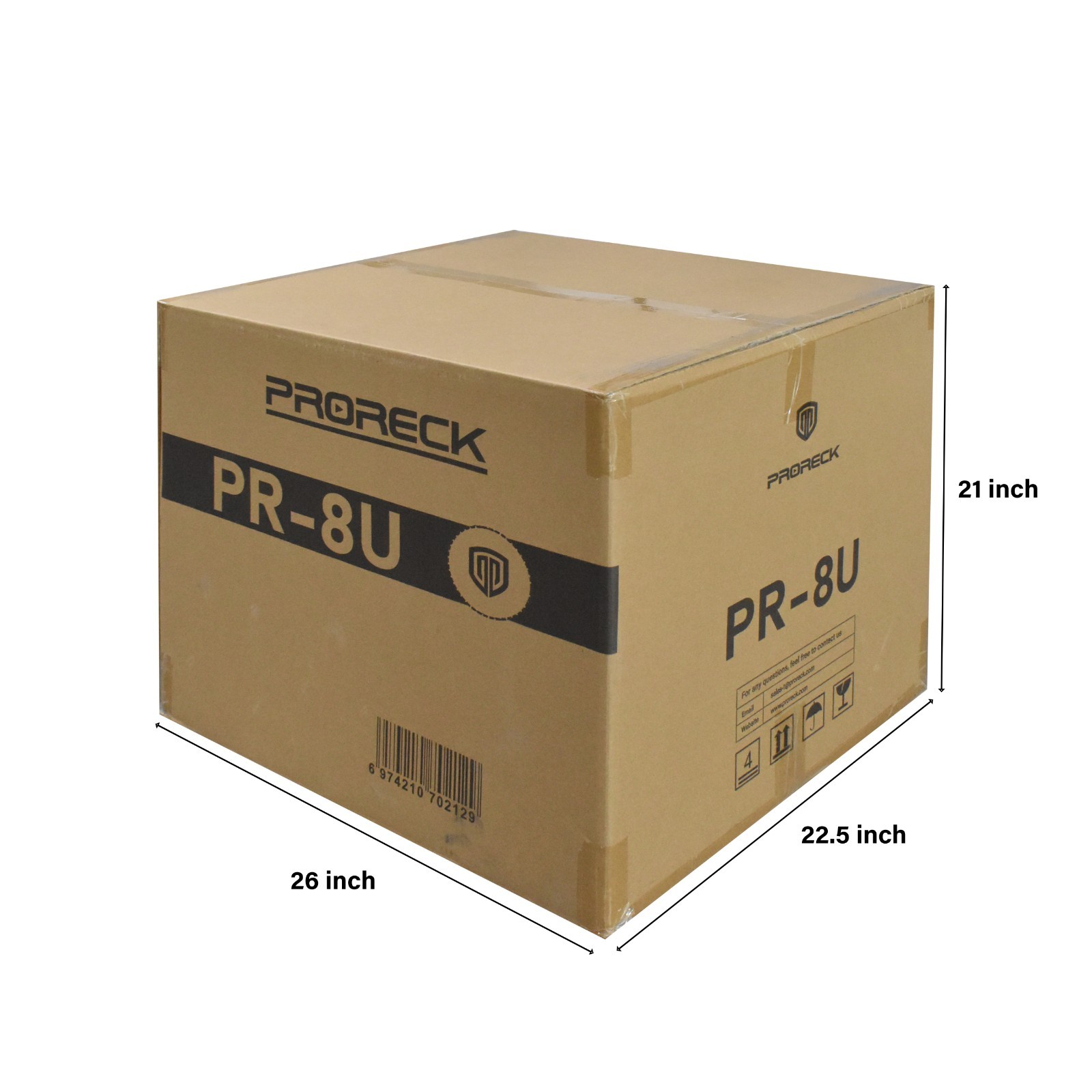 PRORECK 8U Rack Case With Slant Mixer Top, 20'' Rackable Depth DJ CASE