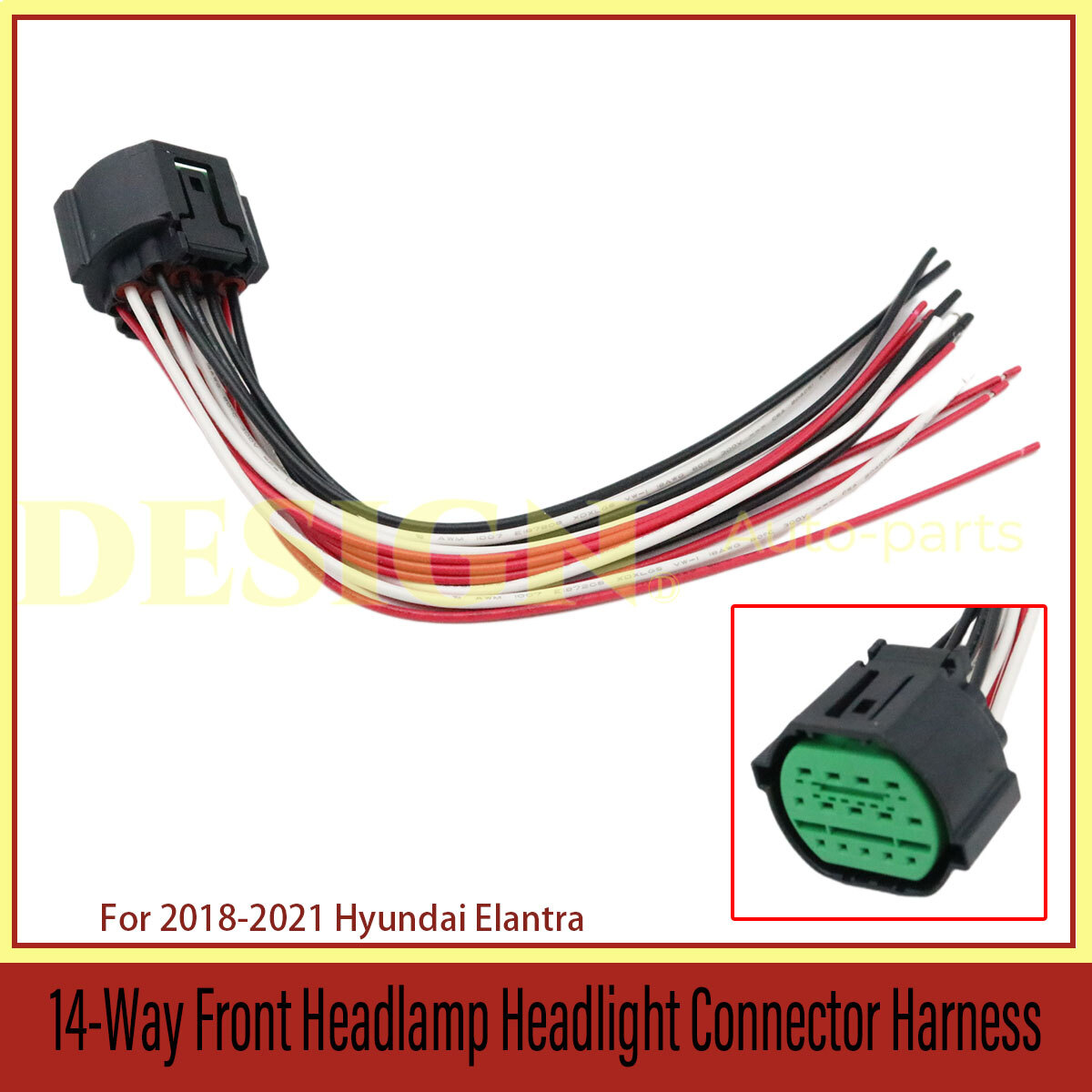 1PCS Front Headlamp Headlight Connector Harness For Hyundai Elantra 2018-2021 US