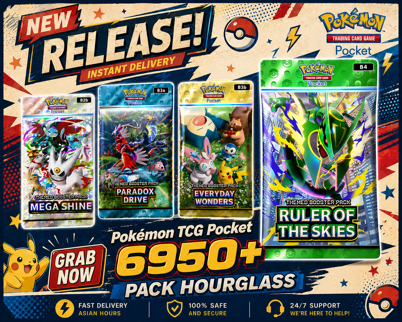【INSTANT】Pokemon TCG Pocket Account with 6950+ Hourglass | God Pack Chance