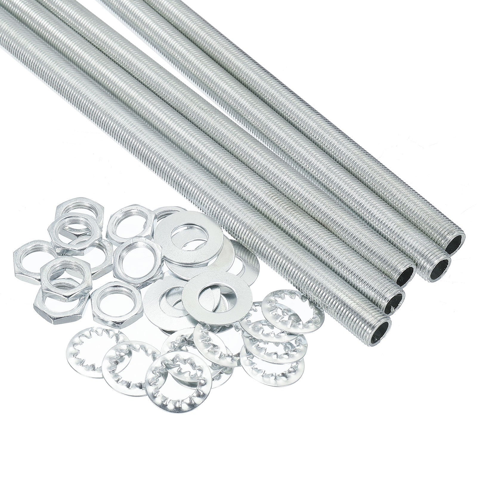 35pack 11.8" Lamp Pipes with Hex Nuts Washers 1/8IP Thread Fastener