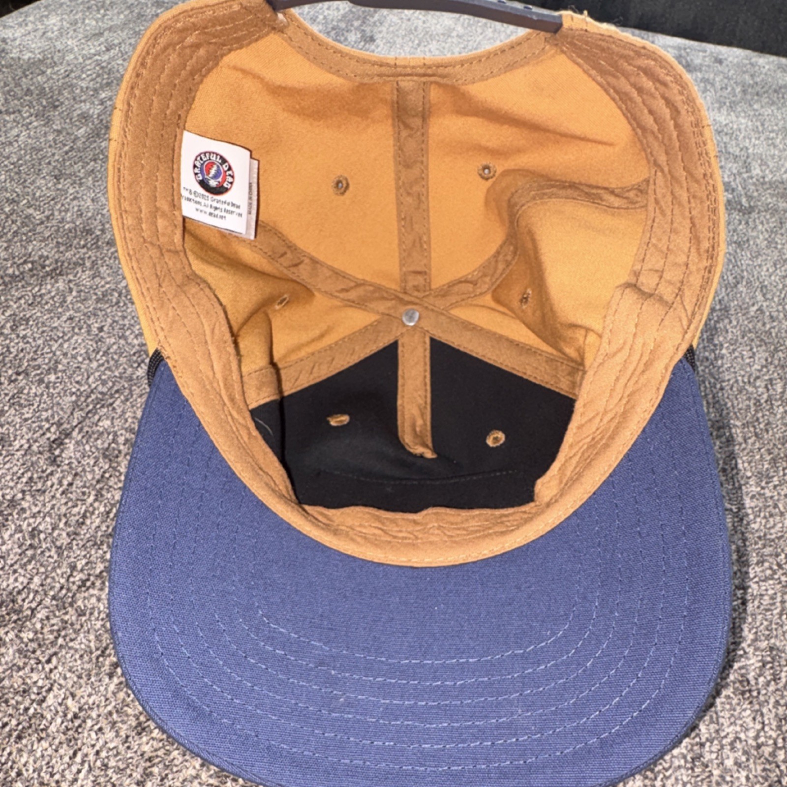 Grateful Dead Dancing Bears Adjustable Snapback Hat Tan & Blue