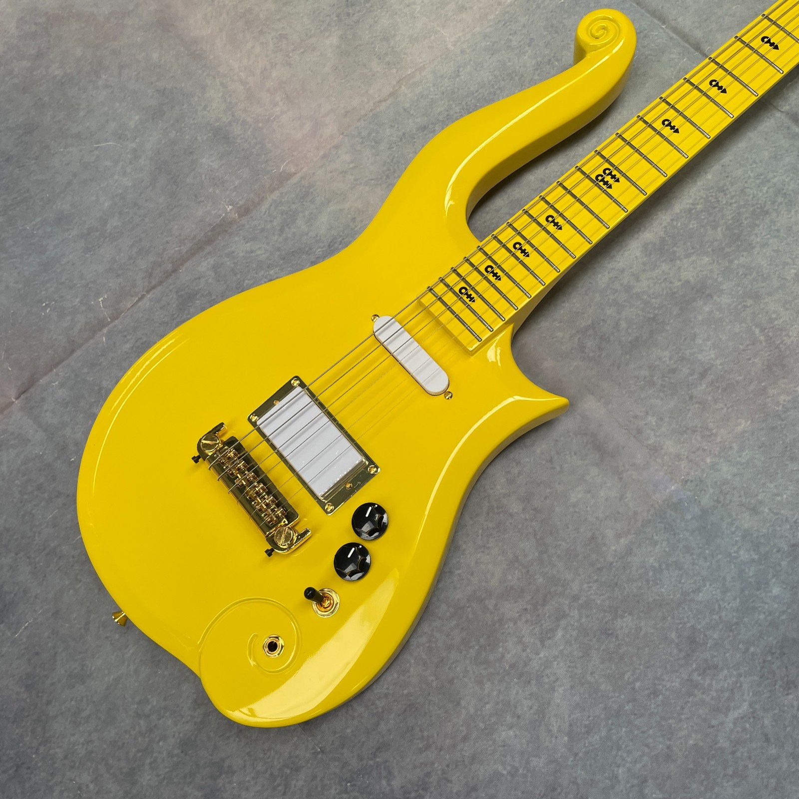 Yellow Prince Cloud 36' Electric Guitar 6s SH Gold Parts Custom Inlay Free Ship