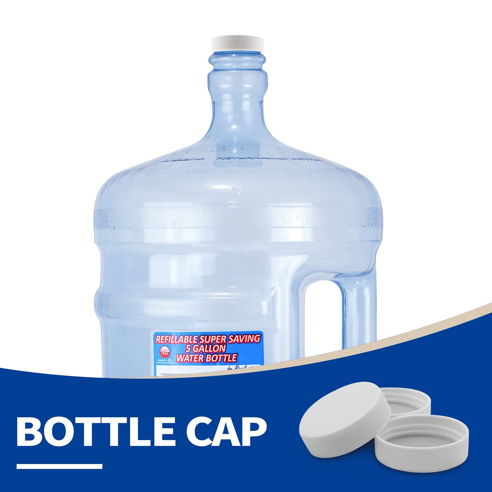6Pcs 53Mm Water Bottle Caps, Water Jug Caps Screw Top for 3 or 5 Gallon Jugs