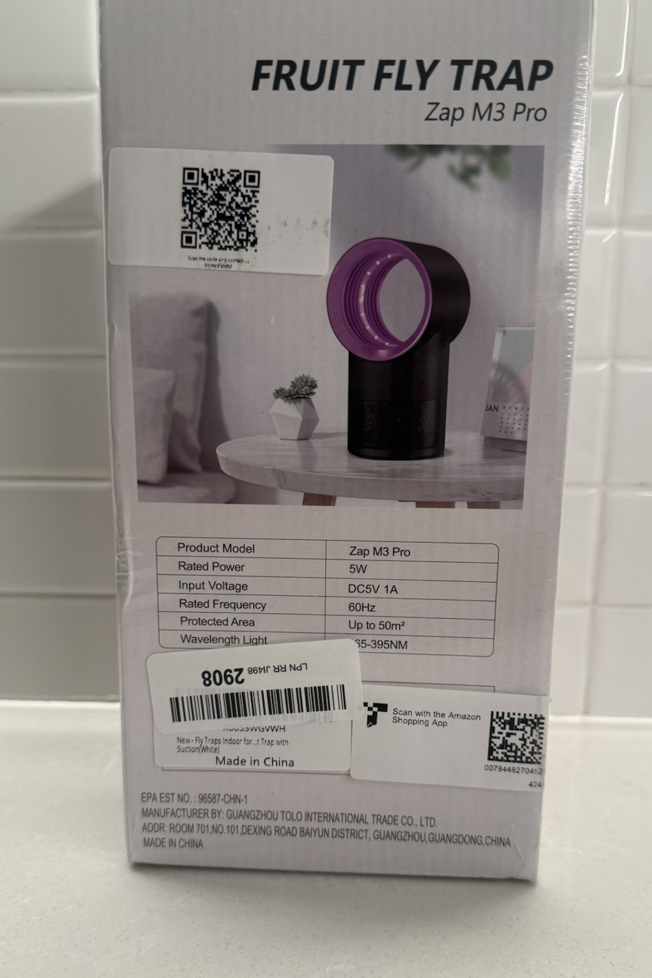 Fruit Fly Trap for Indoors Gnat Insect Trap with Timer 10 Refills Blue