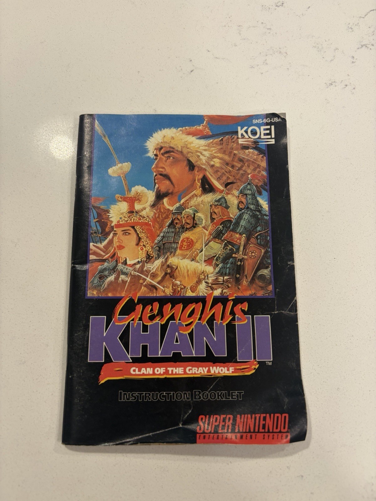 Genghis Khan II Clan of the Gray Wolf (Super Nintendo | SNES) Authentic Manual