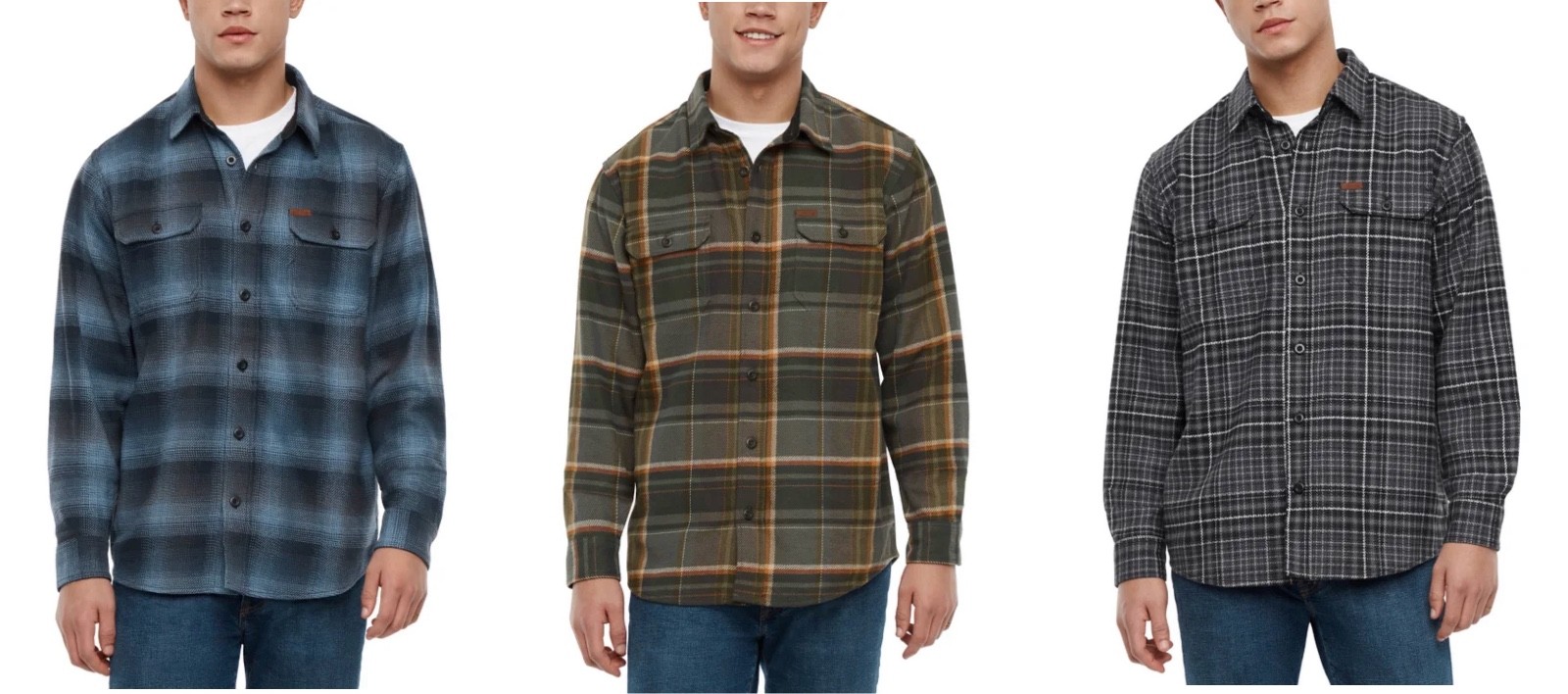 Orvis Men’s Cotton Flannel Shirt, Gray/Green/Blue, Size S/M/L/XL/XXL