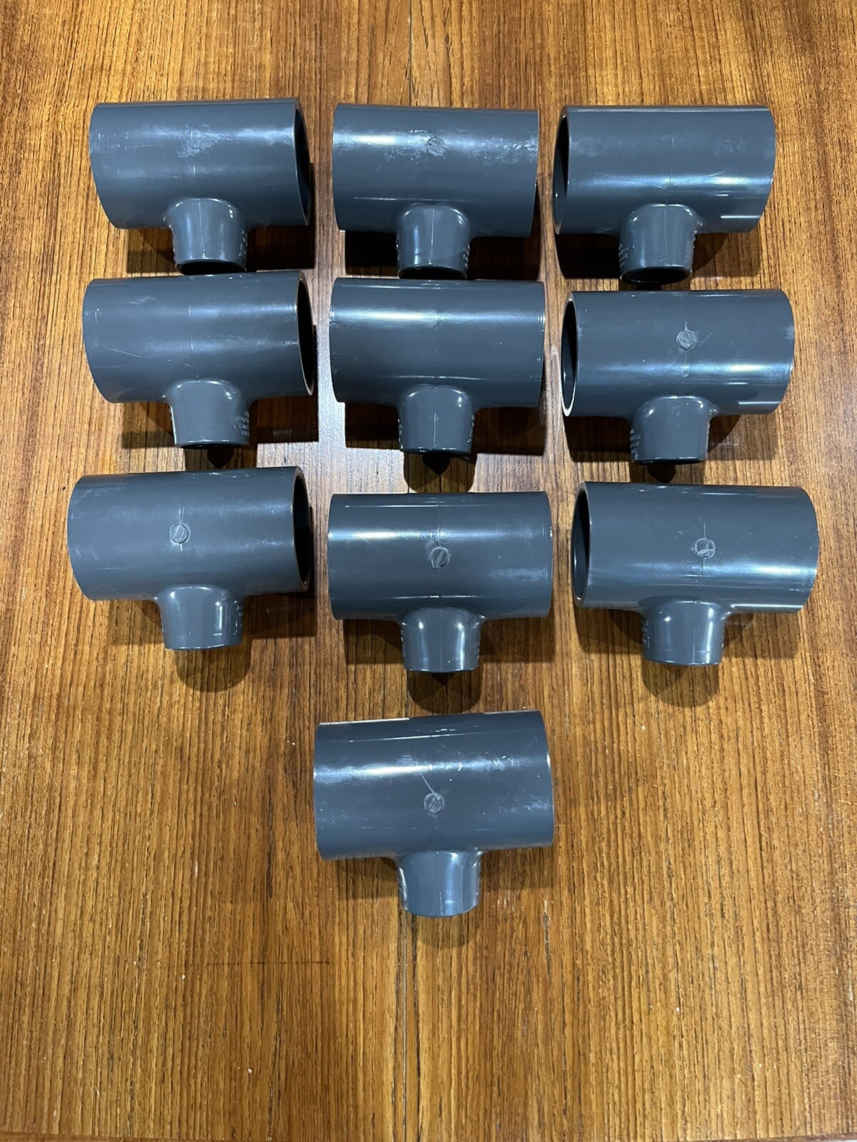 Lot Of 10 Spears 801-249 D2467 Gray PVC Tee 2” x 2” x 1” New Made In USA SCH 80
