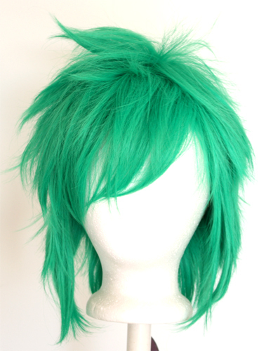 13'' Shaggy Messy w/ Long Bangs Jade Green Visual Kei Cosplay Wig NEW