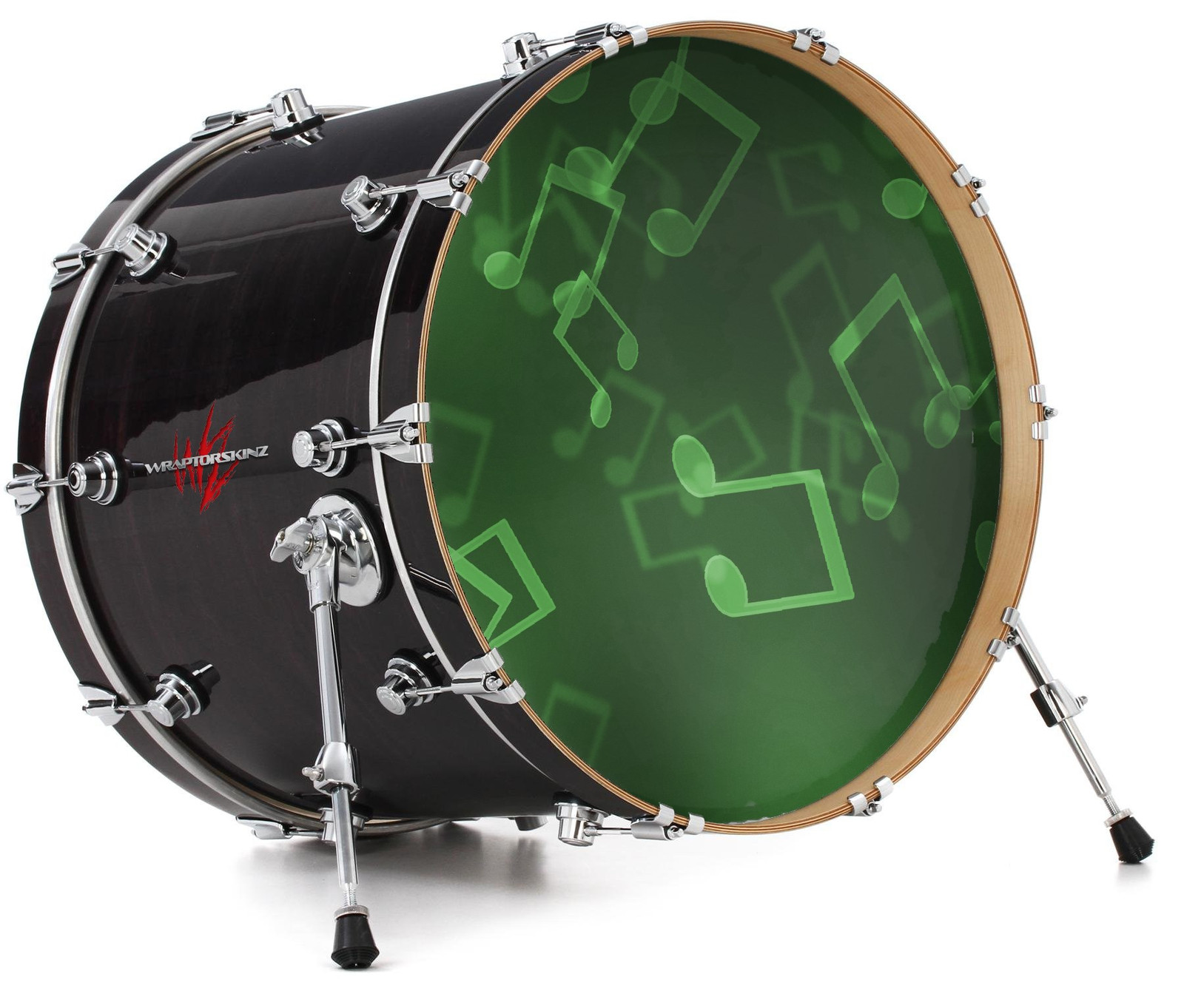 Vinyl Skin Decal Wrap fits 22" Bass Kick Drum - Bokeh Music Green