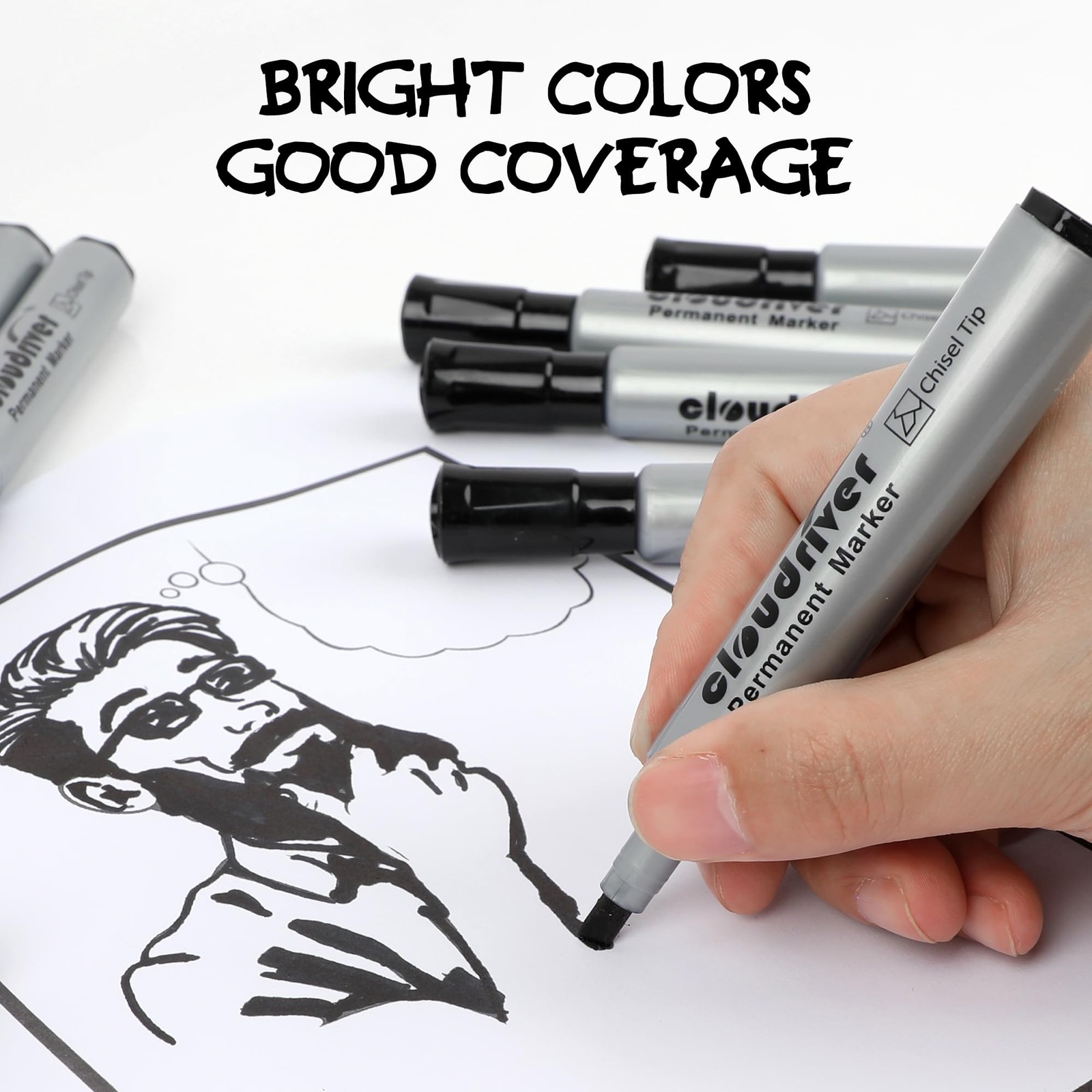 cloudriver Permanent Markers 96 Count, Black 1 Count (Pack of 96),