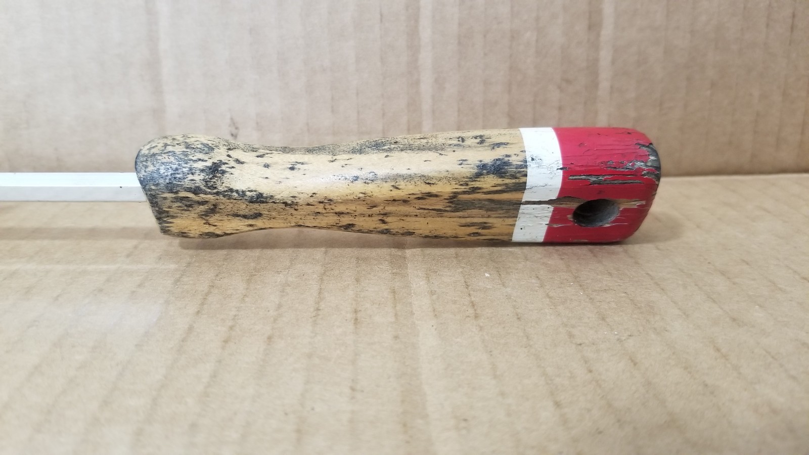 Vintage Red Devil Triangle Blade Wood Handle Paint Scraper Tool VGC