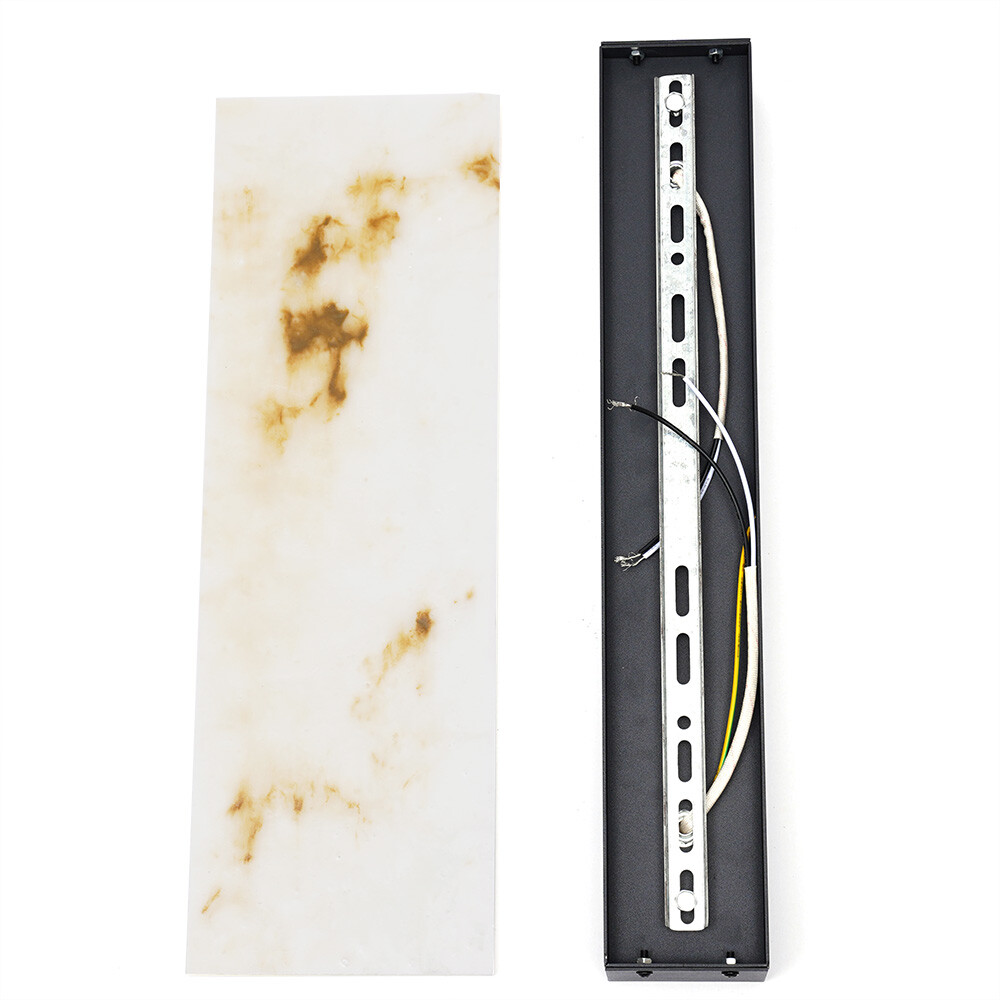 Marble Wall Light Hand Carved Alabaster Rectangular Sconce LED Indoor Wall Lamp