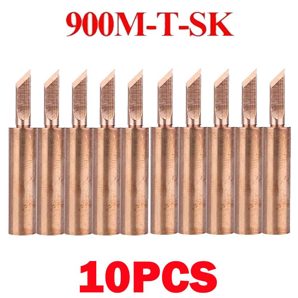 10pc 900M-T-SK Pure Copper Soldering Iron Tip Set Lead-Welding Solder Tip Tools