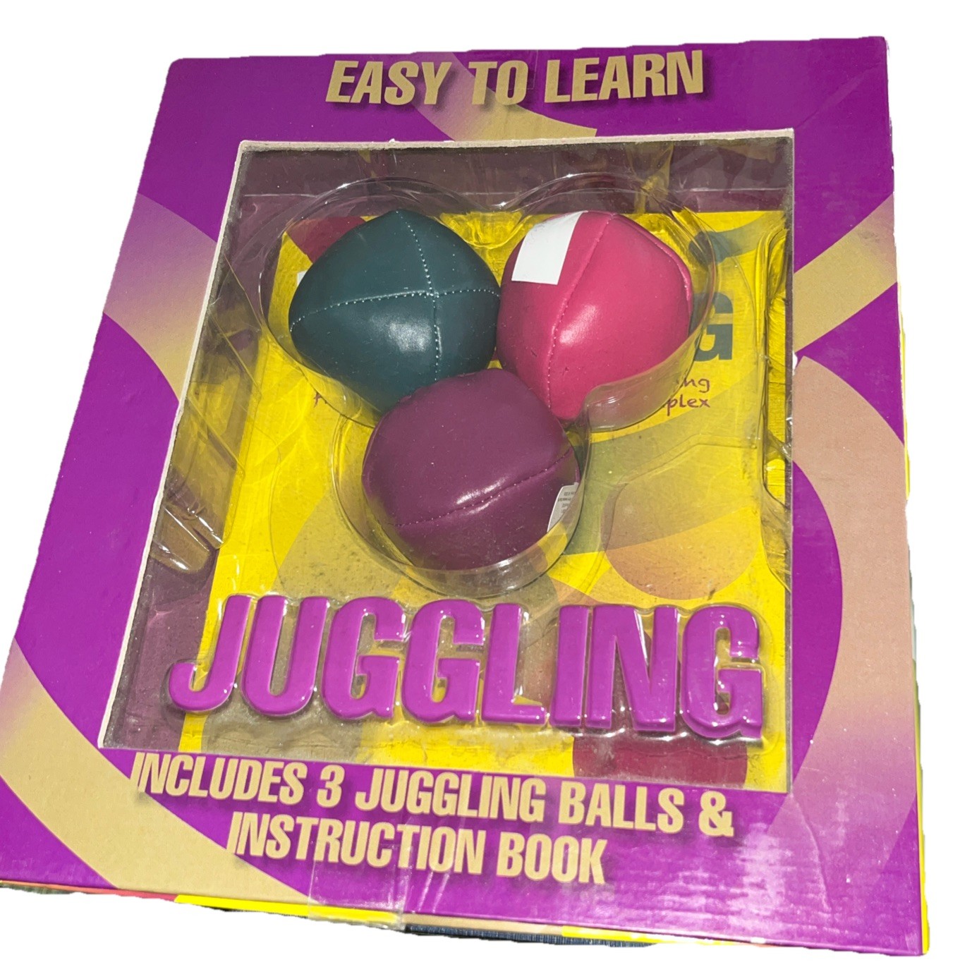 Juggling How to Book and 3 Balls Kit NEW! Step by Step Funky Balls,  Gift Box C5