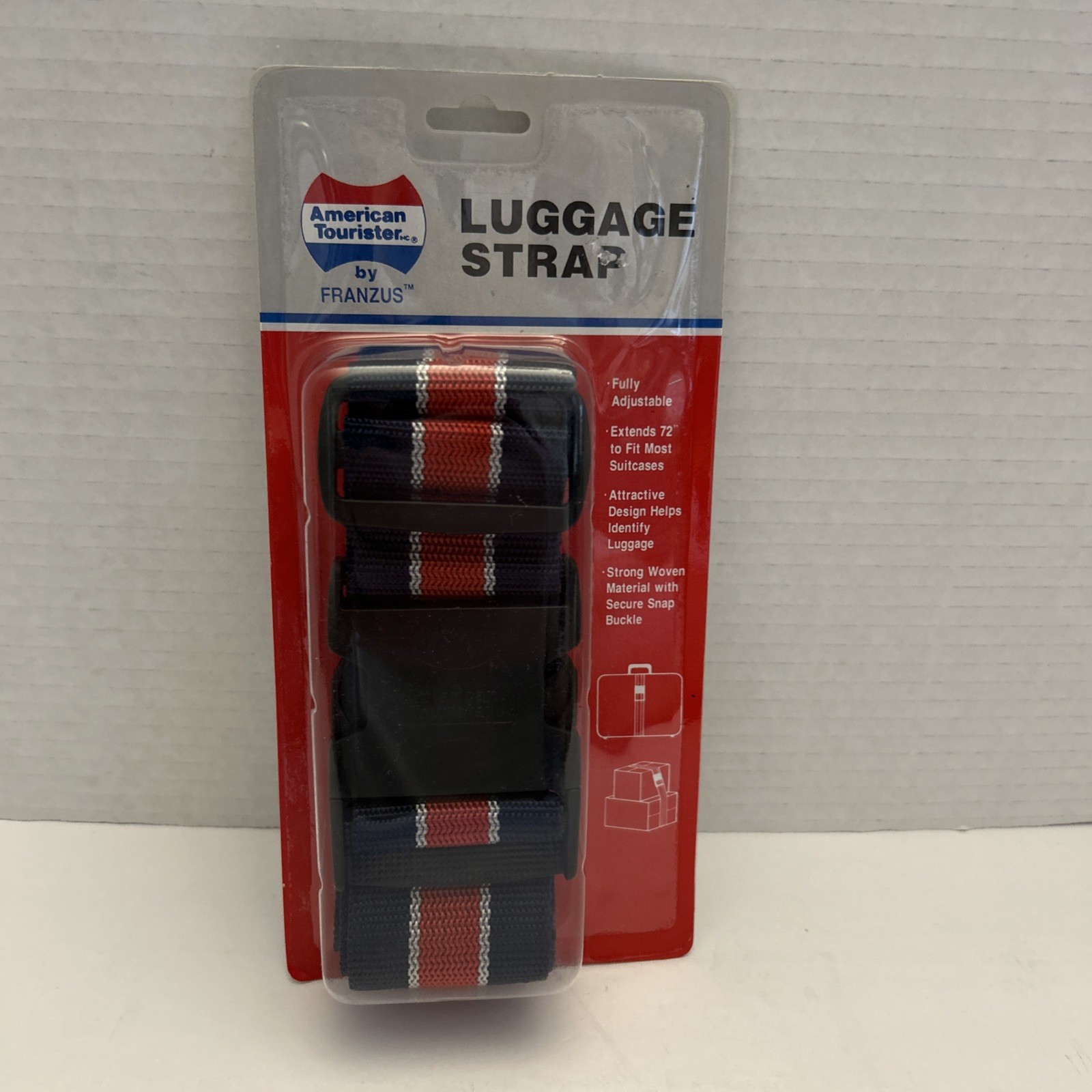 American Tourister Double Protection Luggage Strap Red & Blue 1992 New Vintage
