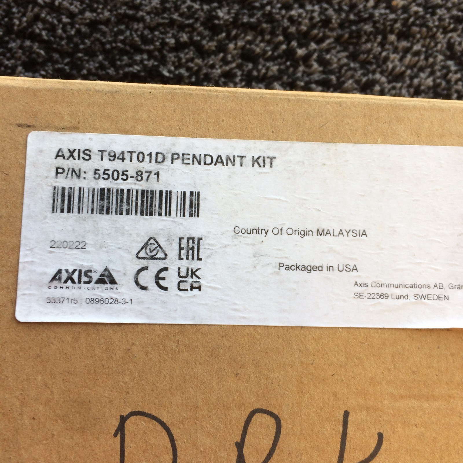 NEW Axis T94T01D 5505-871 Pendant Mount Kit for Dome Security Camera CCTV