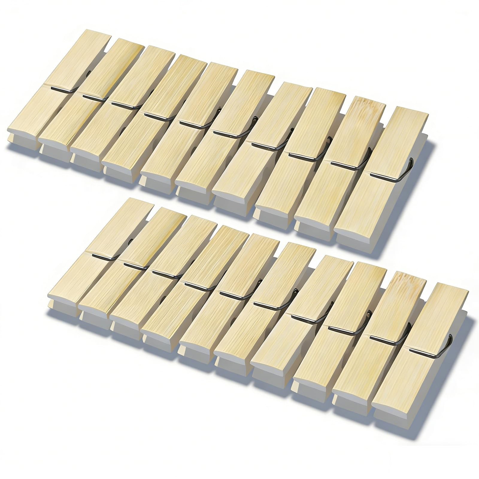20 PCS Wooden Clothes Pins 2.3 Inch Clothespins For Crafts Laundry Clips Pegs