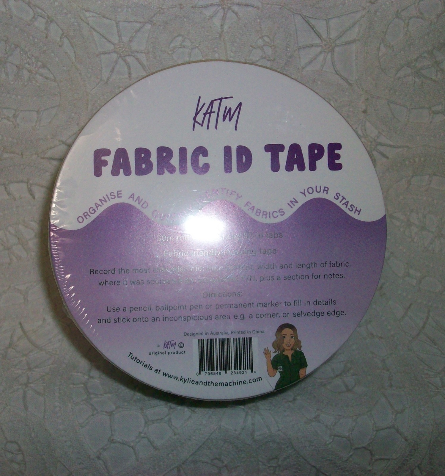 KATM Fabric ID Tape 30m Roll 250 labels Organize & Label Your Stash