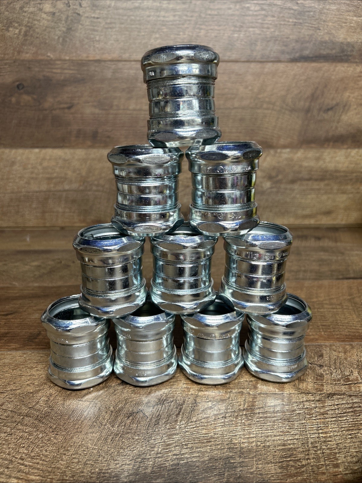 LOT of 10 Southwire (665S) 1-1/2" Steel Compression EMT Coupling