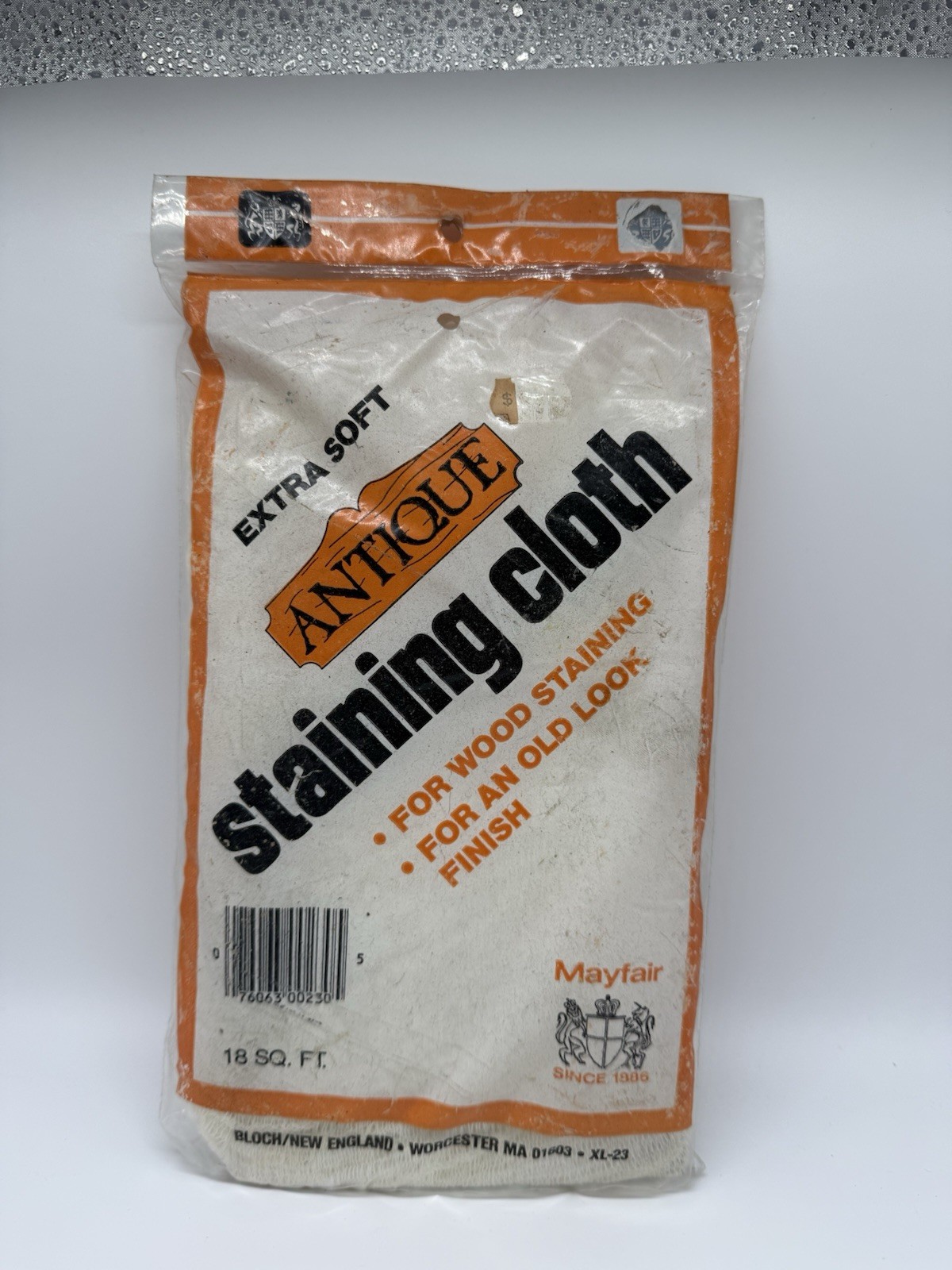 Vintage Mayfair Antique Staining Cloth Bloch / New England Worcester MA 18 NOS