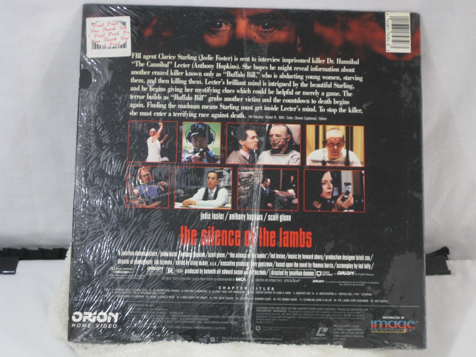 Anthony Hopkins 4 movie laserdisc lot Howard's End, Dawning, Edge VG/VG+/VG+