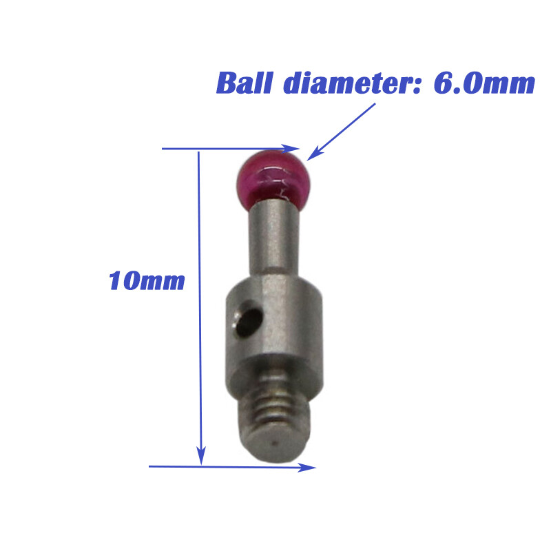 CMM Machine Touch Probe Stylus Ceramic Stem M3 Thread 6mm Ruby Ball Length 10mm
