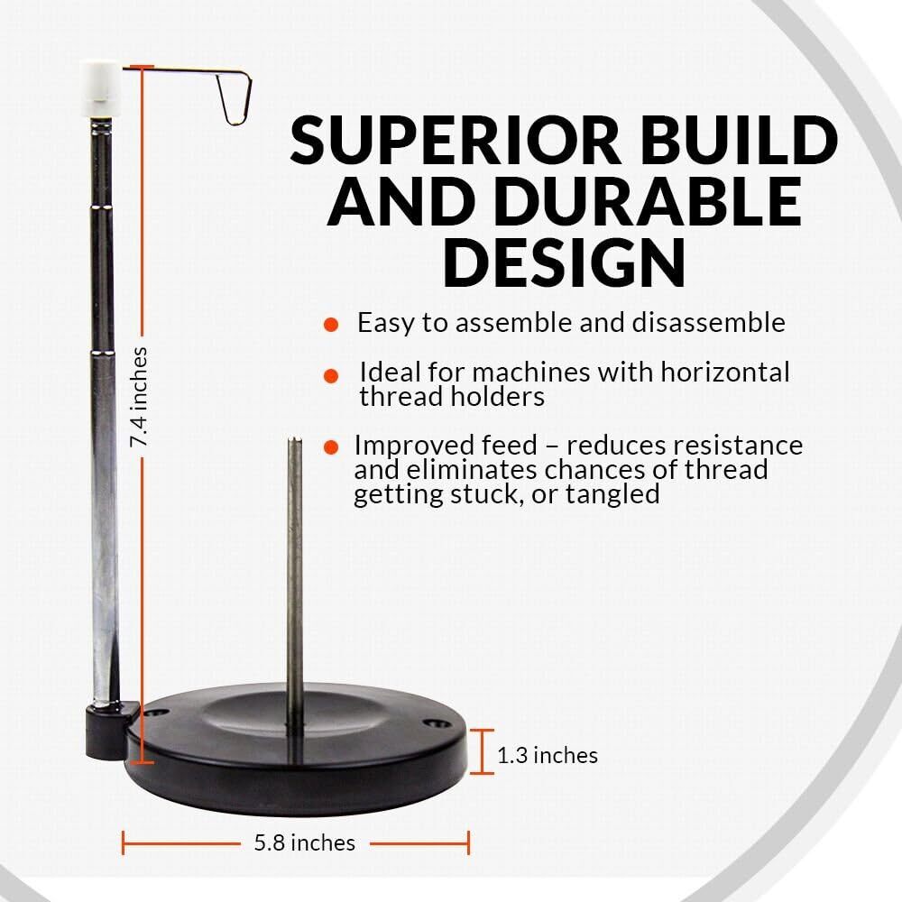 Embroidex Adjustable Single Thread Spool Holder – Stand alone Embroidery,...