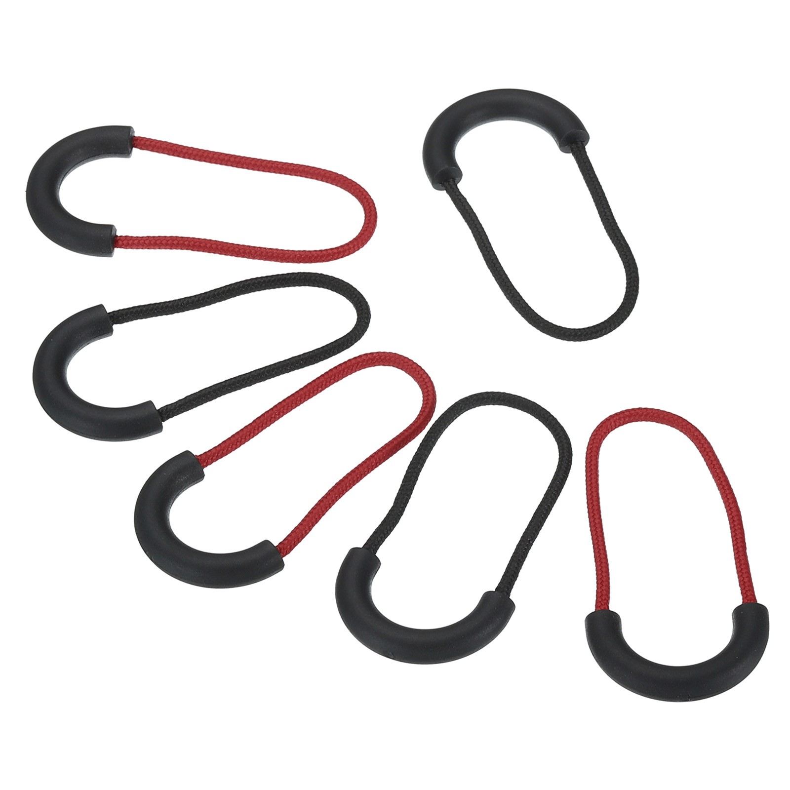 30pcs Zipper Pulls Replacement Extension Cord Handle Fix Tab Extender Black Red