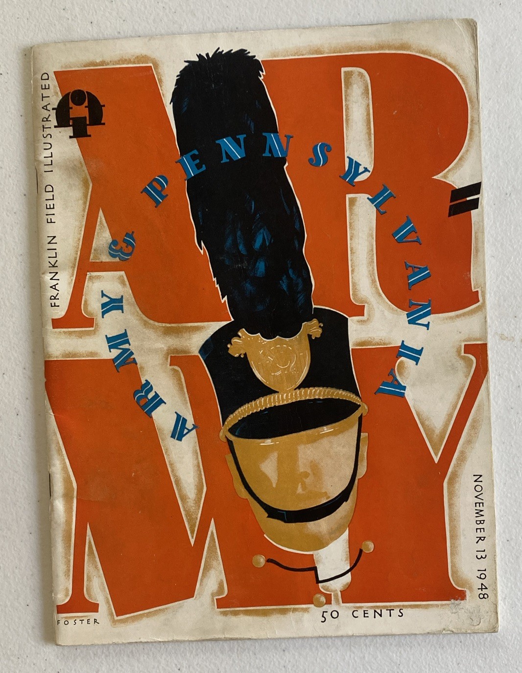 NOV 13 1948 ARMY vs UNIVERSITY PENNSYLVANIA FOOTBALL PROGRAM CHUCK BEDNARIK L1