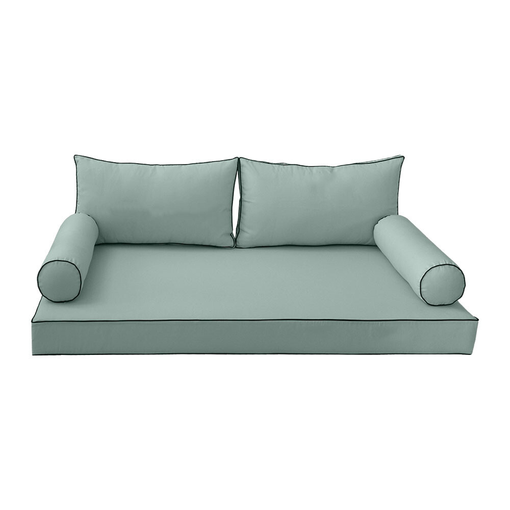 Style2 5PC Contrast Pipe Daybed Mattress Cushion Complete Set Queen Size AD002