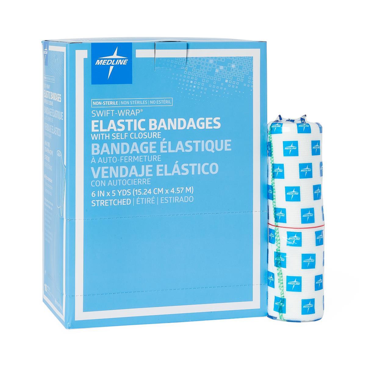 Swift-Wrap Elastic Bandages, 6" x 5 yd, 20/Case