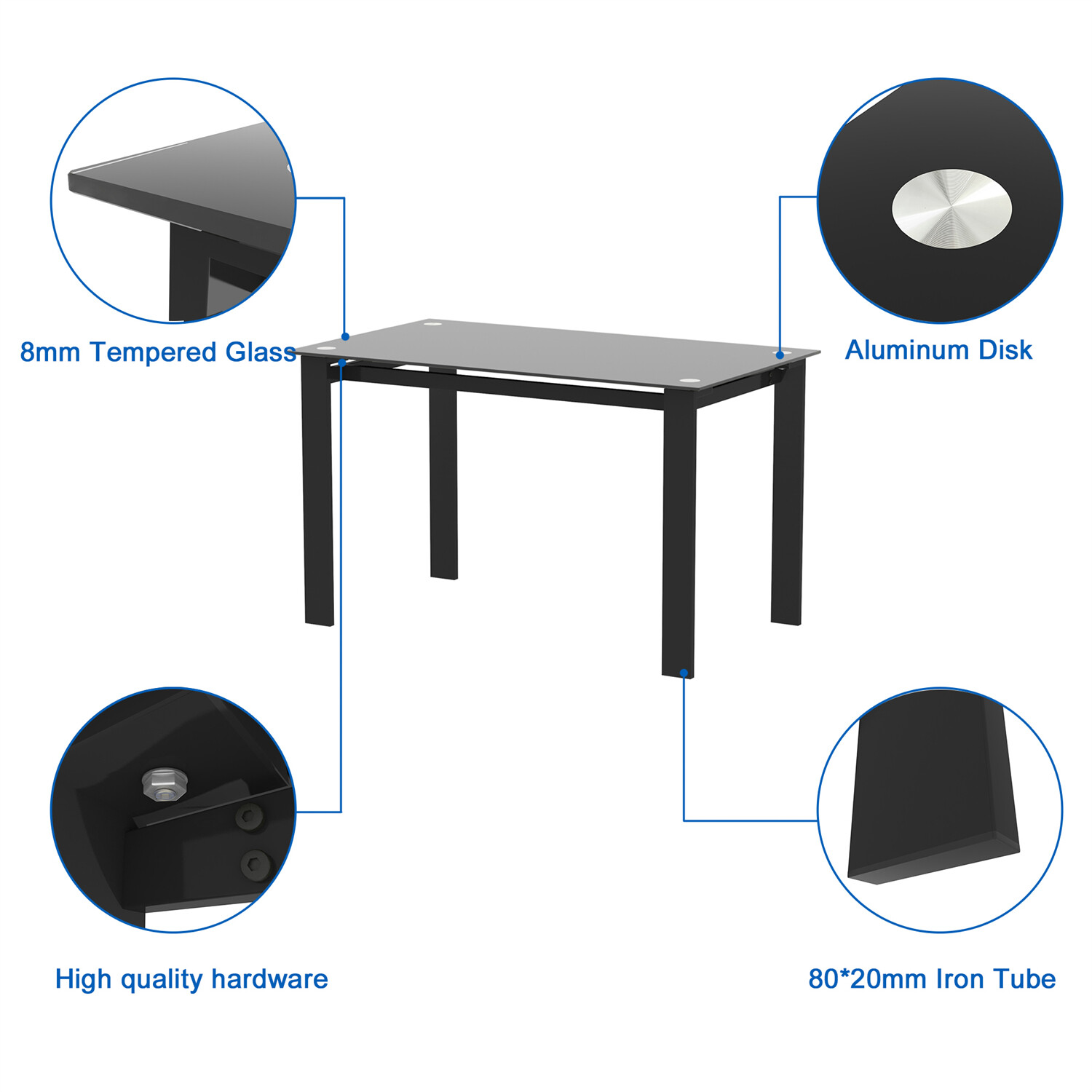 Dining Table Rectangular Table Kitchen Table Dining Room Table For 4-6 Person US