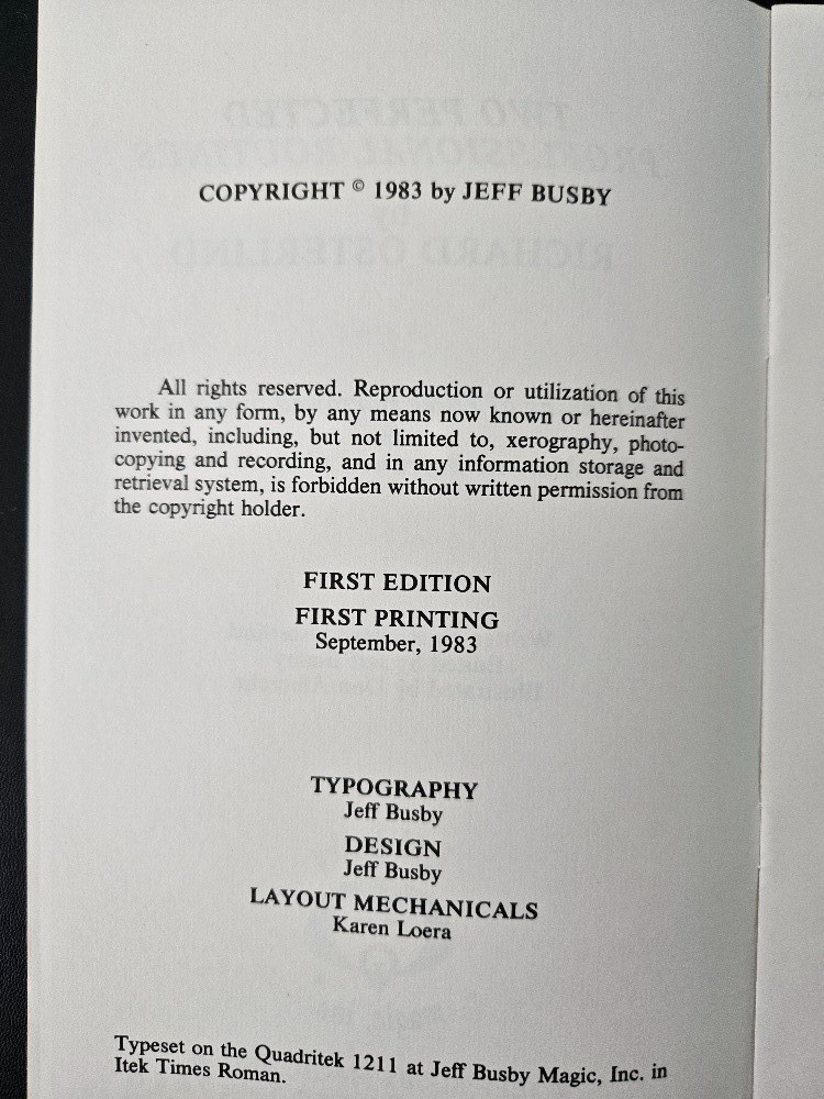 Two First Edition, Early Booklets by Richard Osterlind