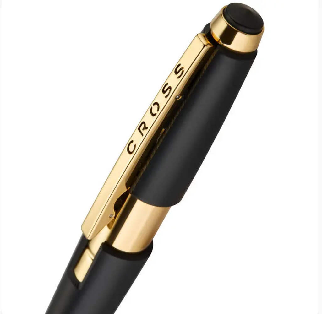 Cross Edge Matte Black Lacquer with Gold PVD Appointments Rollerball Pen