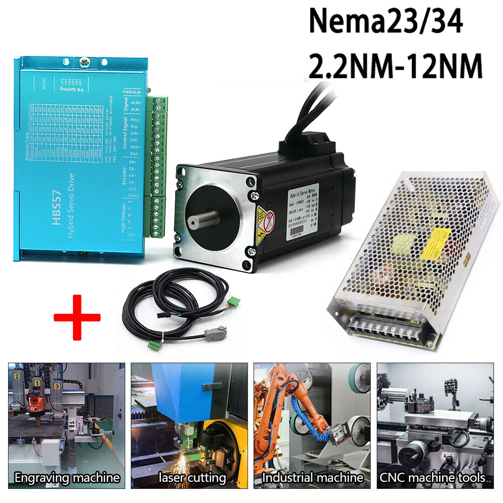 Nema23 Nema34 Hybrid Servo Motor 2.2Nm-12Nm Closed-Loop Stepper Motor Driver Kit